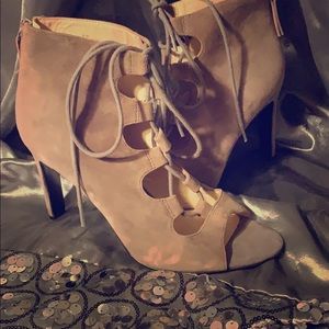 Tan Lace Up Nine West Heels